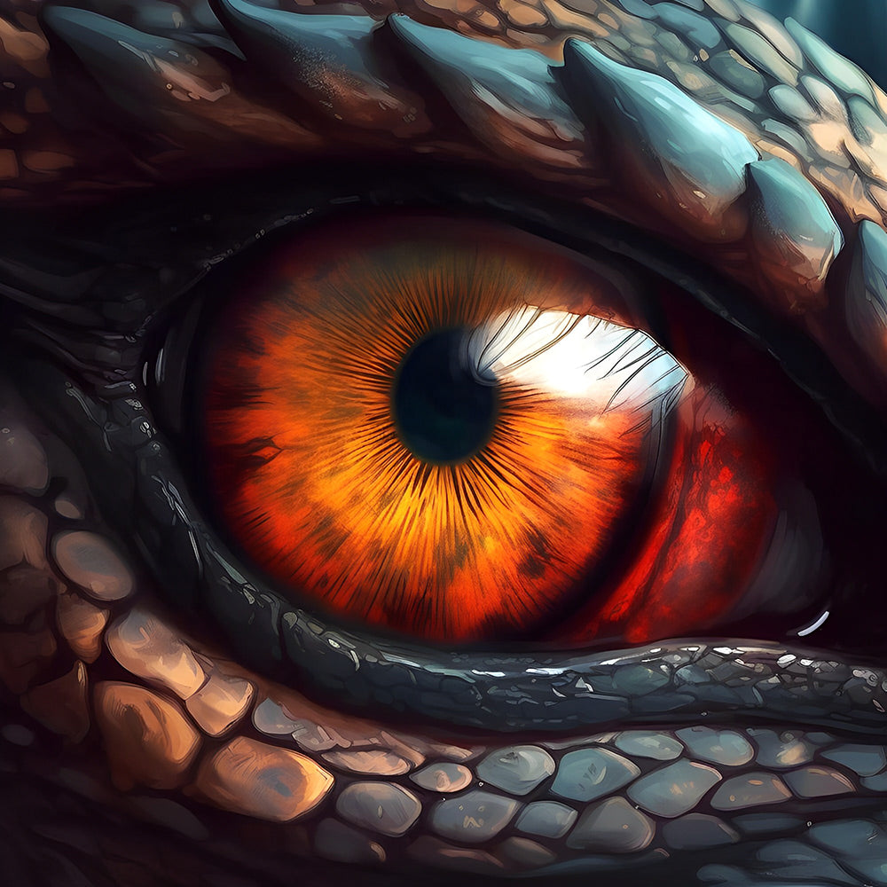 Dragon eye close-up cross stitch kit for beginners