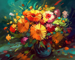Dramatic floral arrangement cross stitch kit for beginners