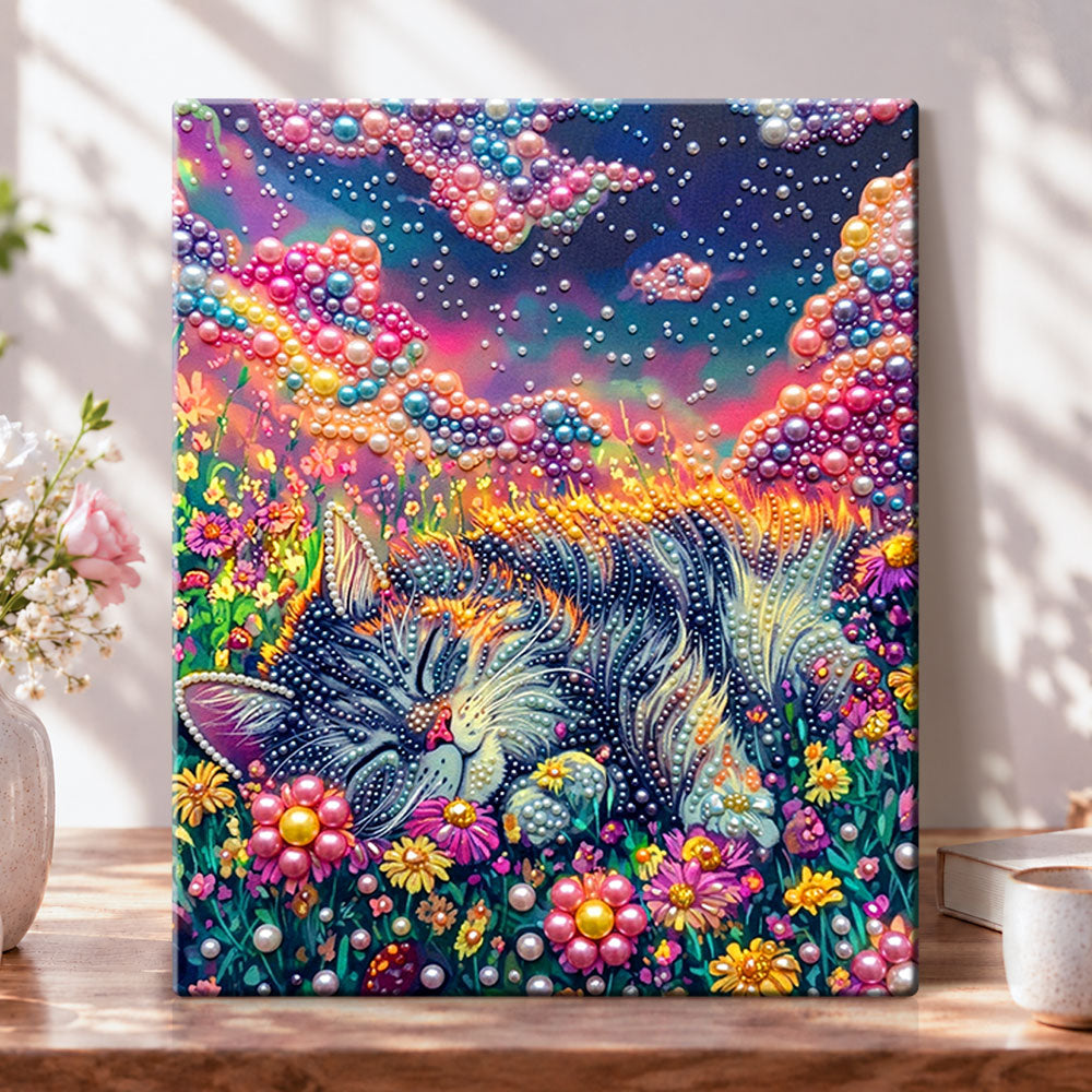 Dreamy floral slumber pearl diamond painting kit for beginners