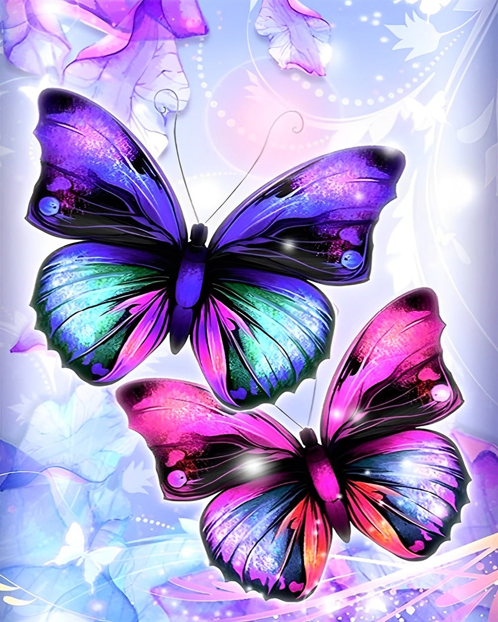 Dreamy flying butterflies cross stitch kit for beginners