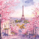 Dreamy pink eiffel tower cross stitch kit for beginners