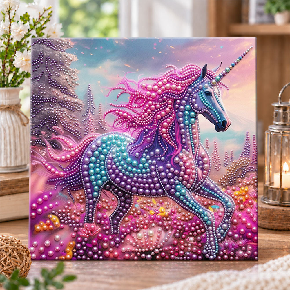 Dreamy rainbow unicorn pearl diamond painting kit for beginners