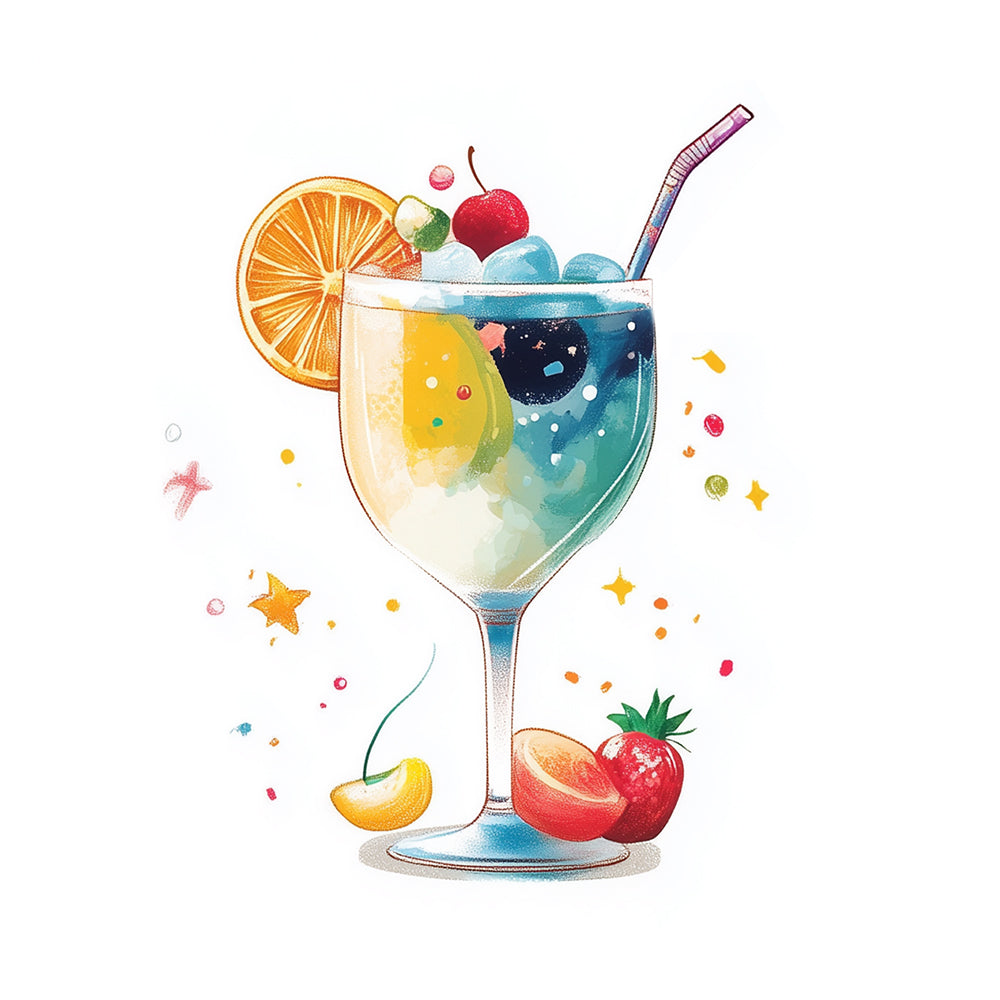 Dreamy watercolour cocktail cross stitch kit for beginners