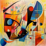 Dynamic abstract lines and shapes cross stitch kit for beginners