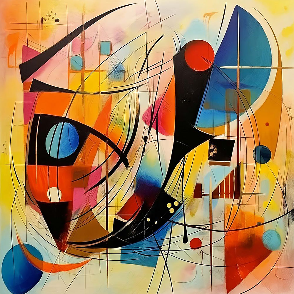 Dynamic abstract lines and shapes cross stitch kit for beginners