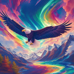 Eagle flying under the aurora cross stitch kit for beginners