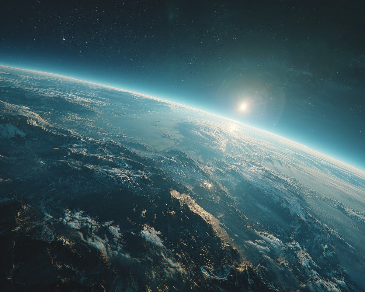 Earth from space at sunrise paint by numbers kit for beginners
