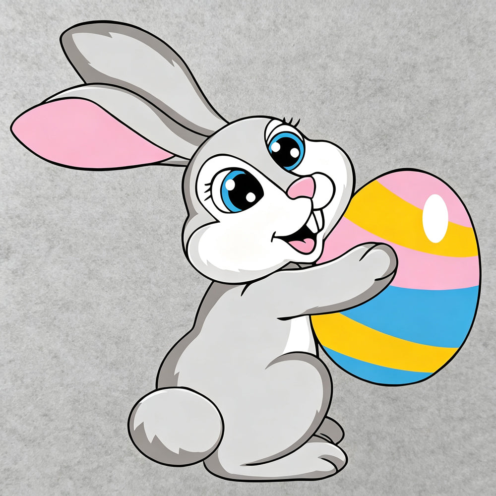 Easter bunny with colourful egg cross stitch kit for beginners