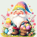 Easter gnome with eggs cross stitch kit for beginners
