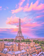 Eiffel tower and pink sunset cross stitch kit for beginners