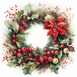 Elegant berries wreath cross stitch kit for beginners