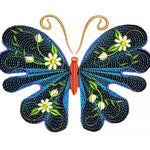 Elegant butterfly with daisies cross stitch kit for beginners