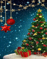 Elegant christmas bauble and tree cross stitch kit for beginners