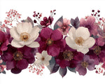 Elegant plum and white flowers cross stitch kit for beginners