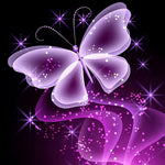 Elegant purple crystal butterfly cross stitch kit for beginners