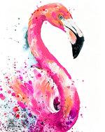 Elegant watercolour flamingo cross stitch kit for beginners