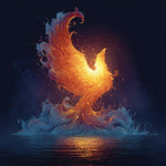 Elemental phoenix rising from water cross stitch kit for beginners
