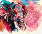 Elephant and pink mandala cross stitch kit for beginners