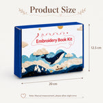 Embroidery stitch book gift box measuring 20 cm wide and 12.5 cm high