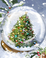 Enchanted christmas tree snow globe cross stitch kit for beginners