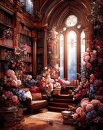 Enchanted floral library cross stitch kit for beginners
