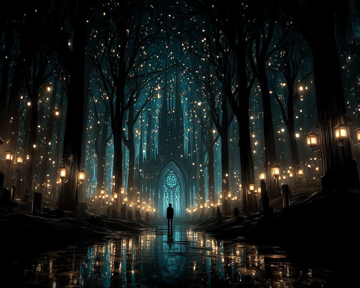 Enchanted forest cathedral cross stitch kit for beginners