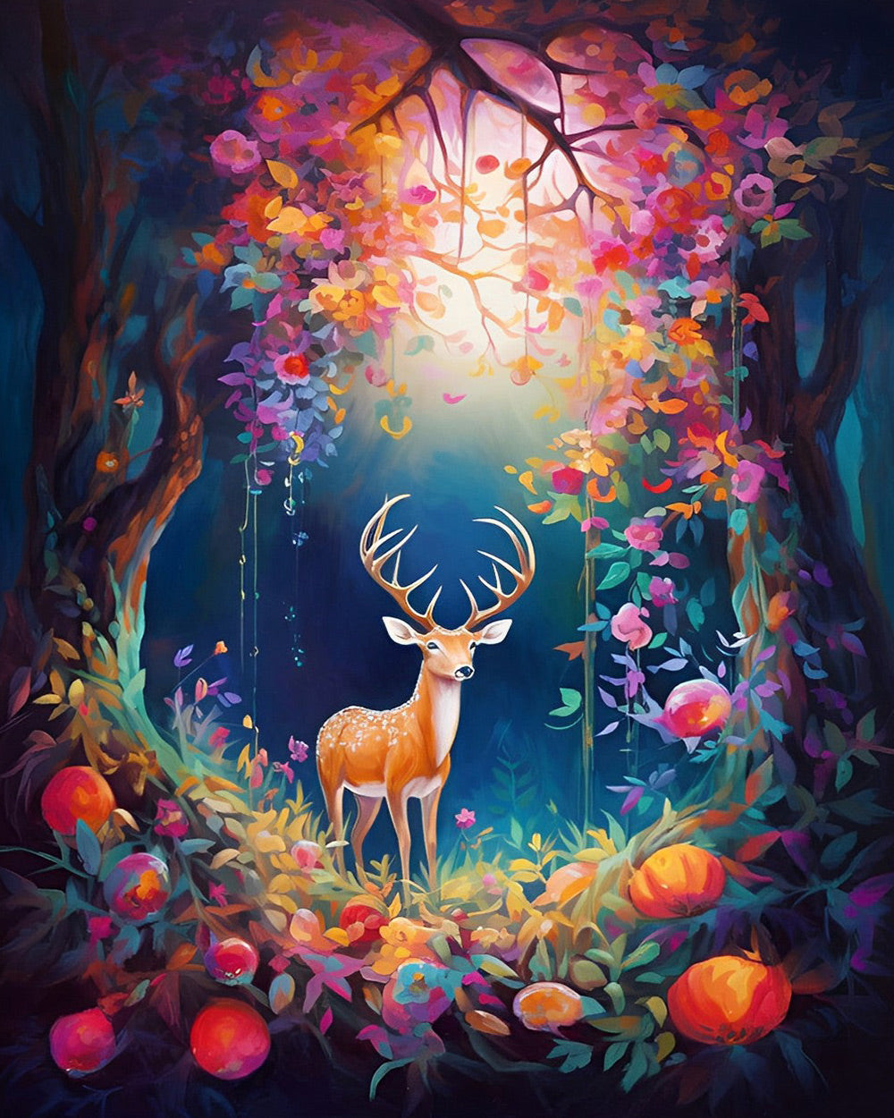 Enchanted forest stag cross stitch kit for beginners