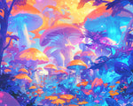 Enchanted glowing mushroom forest cross stitch kit for beginners