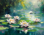 Enchanted water lily pond paint by numbers kit for beginners