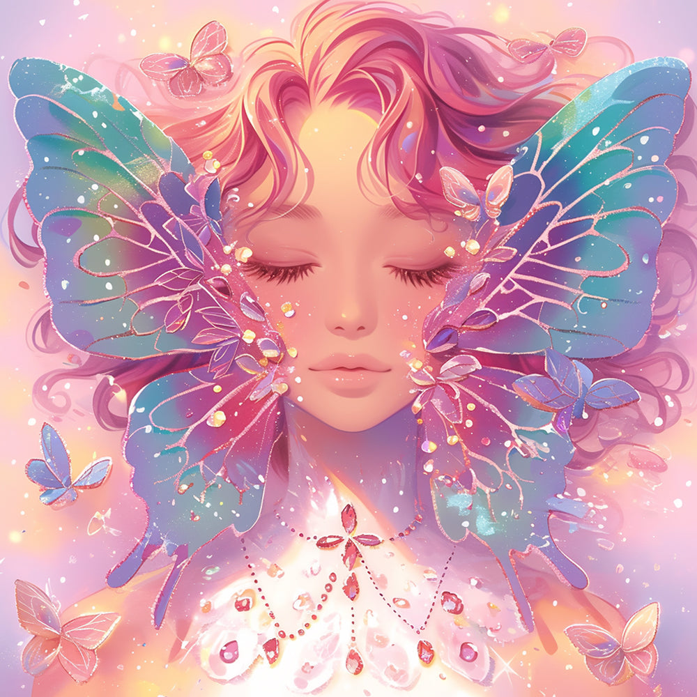 Ethereal butterfly fairy cross stitch kit for beginners