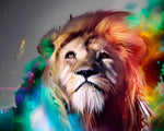 Ethereal colourful lion cross stitch kit for beginners