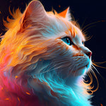 Ethereal glowing cat cross stitch kit for beginners