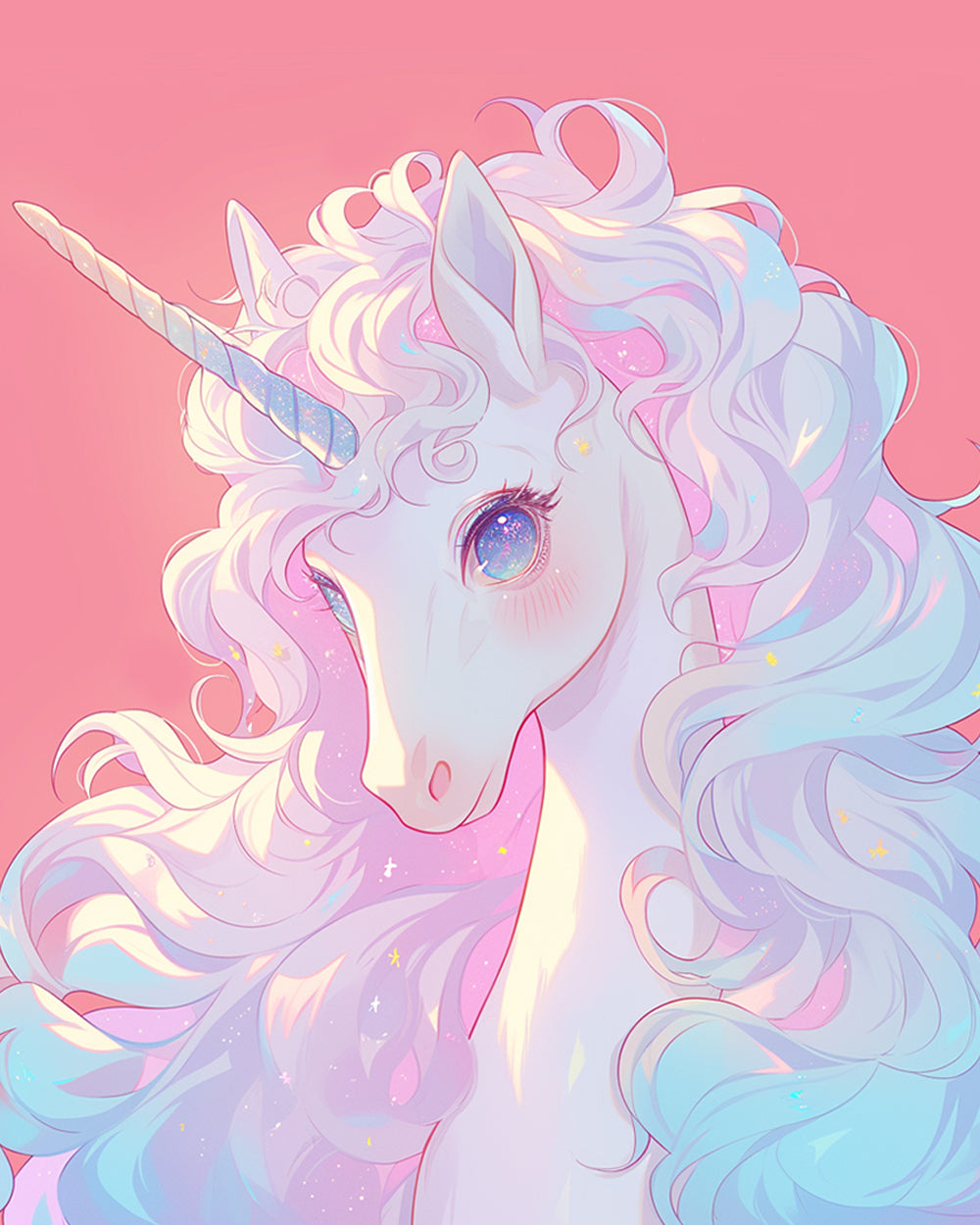 Ethereal pastel glowing unicorn cross stitch kit for beginners