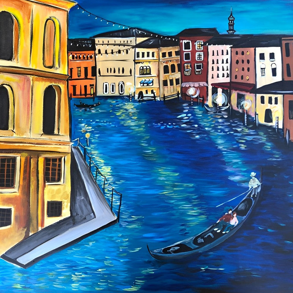 Evening glow on the grand canal cross stitch kit for beginners
