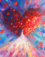Exploding heart of love cross stitch kit for beginners