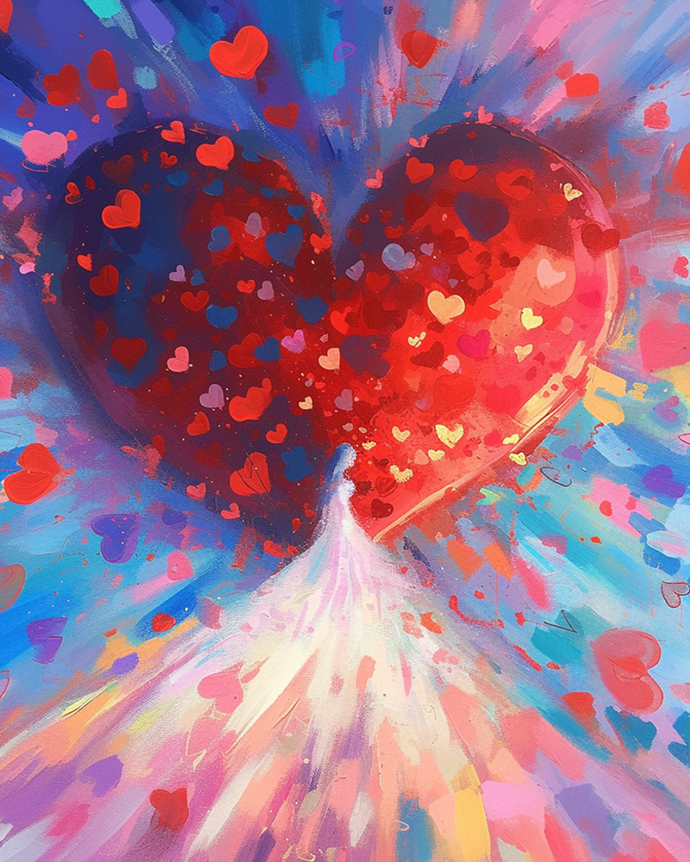 Exploding heart of love cross stitch kit for beginners