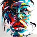 Expressionist portrait in bold colours cross stitch kit for beginners