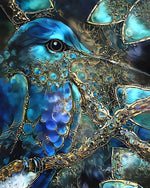 Exquisite abstract kingfisher cross stitch kit for beginners