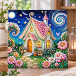 Fairy house under starry sky pearl diamond painting kit for beginners