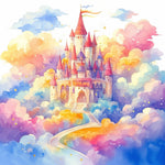 Fairytale castle in the dreamy clouds cross stitch kit for beginners
