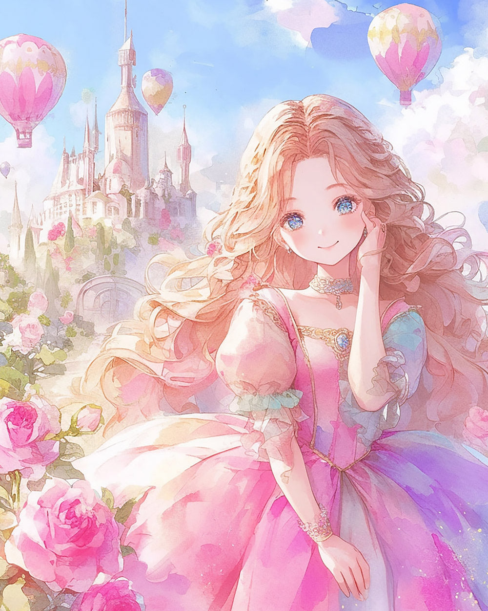 Fairytale princess with castle cross stitch kit for beginners