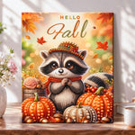 Fall raccoon charm pearl diamond painting kit for beginners