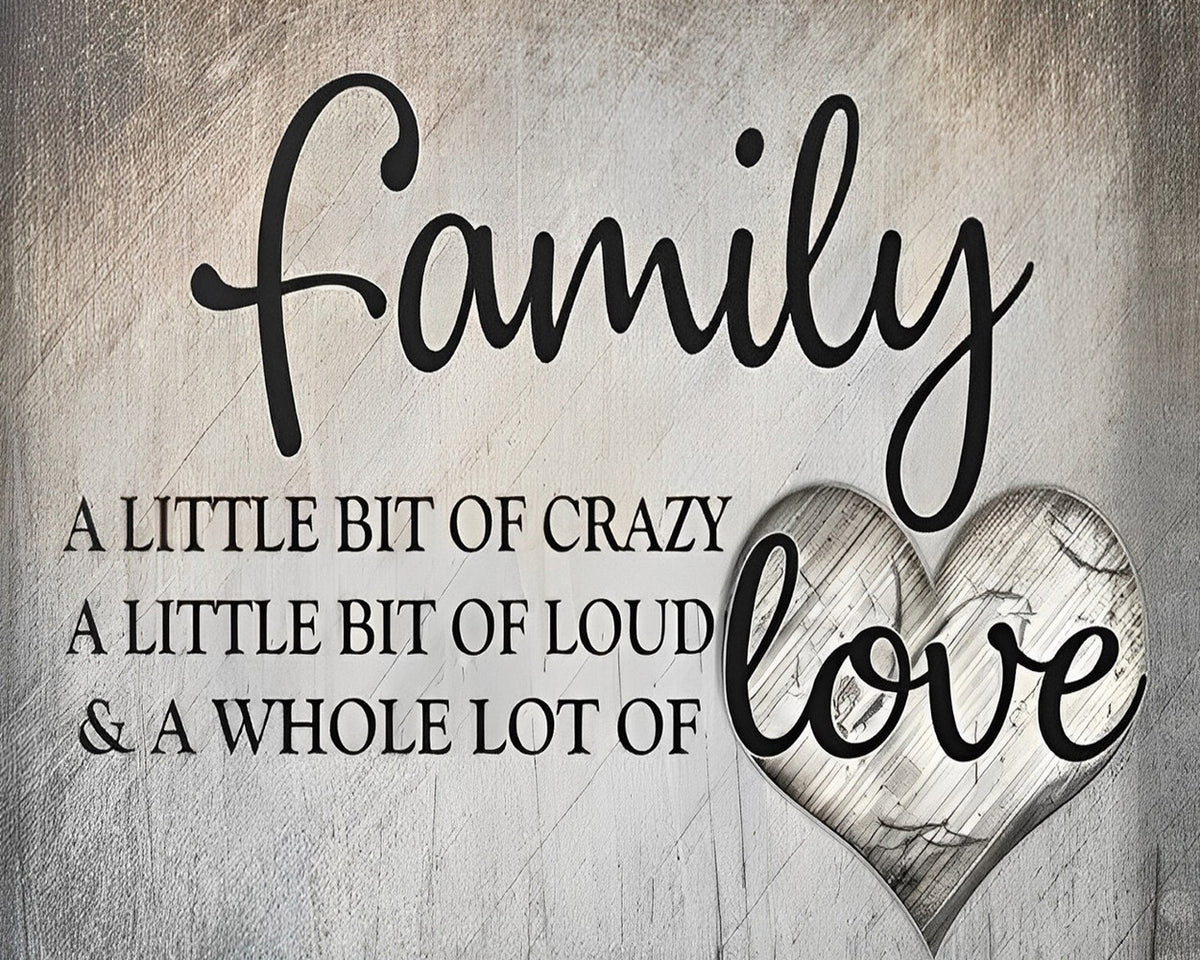 Family and love quote paint by numbers kit for beginners