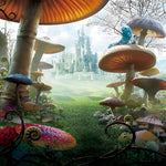 Fantasy mushroom castle cross stitch kit for beginners