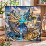 Fantasy teacup mountain kingdom pearl diamond painting kit for beginners