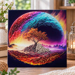 Fantasy tree on colourful planet pearl diamond painting kit for beginners
