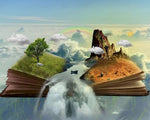 Fantasy world emerging from a book paint by numbers kit for beginners