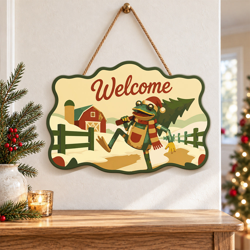 Farm tree welcome paint by numbers door hanger as indoor wall decor