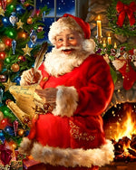 Father christmas writing letters cross stitch kit for beginners