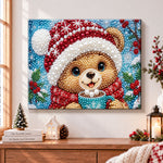 Festive christmas bear pearl diamond painting kit for beginners